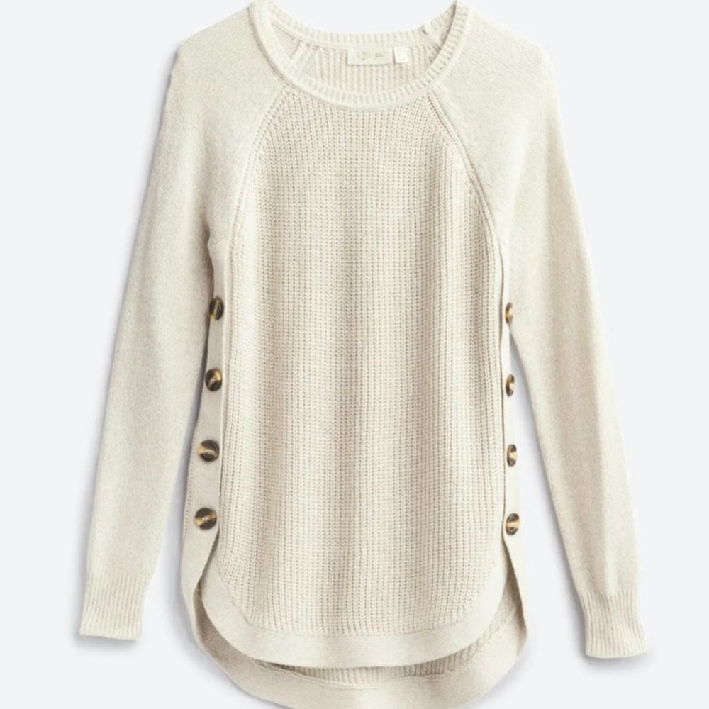 RD STYLE Rowca Side Button Cotton Blend Sweater